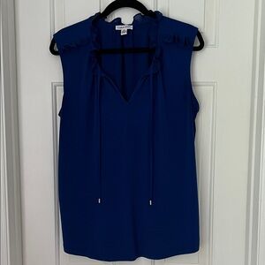 Calvin Klein Women's Blue Ruffle Top XL